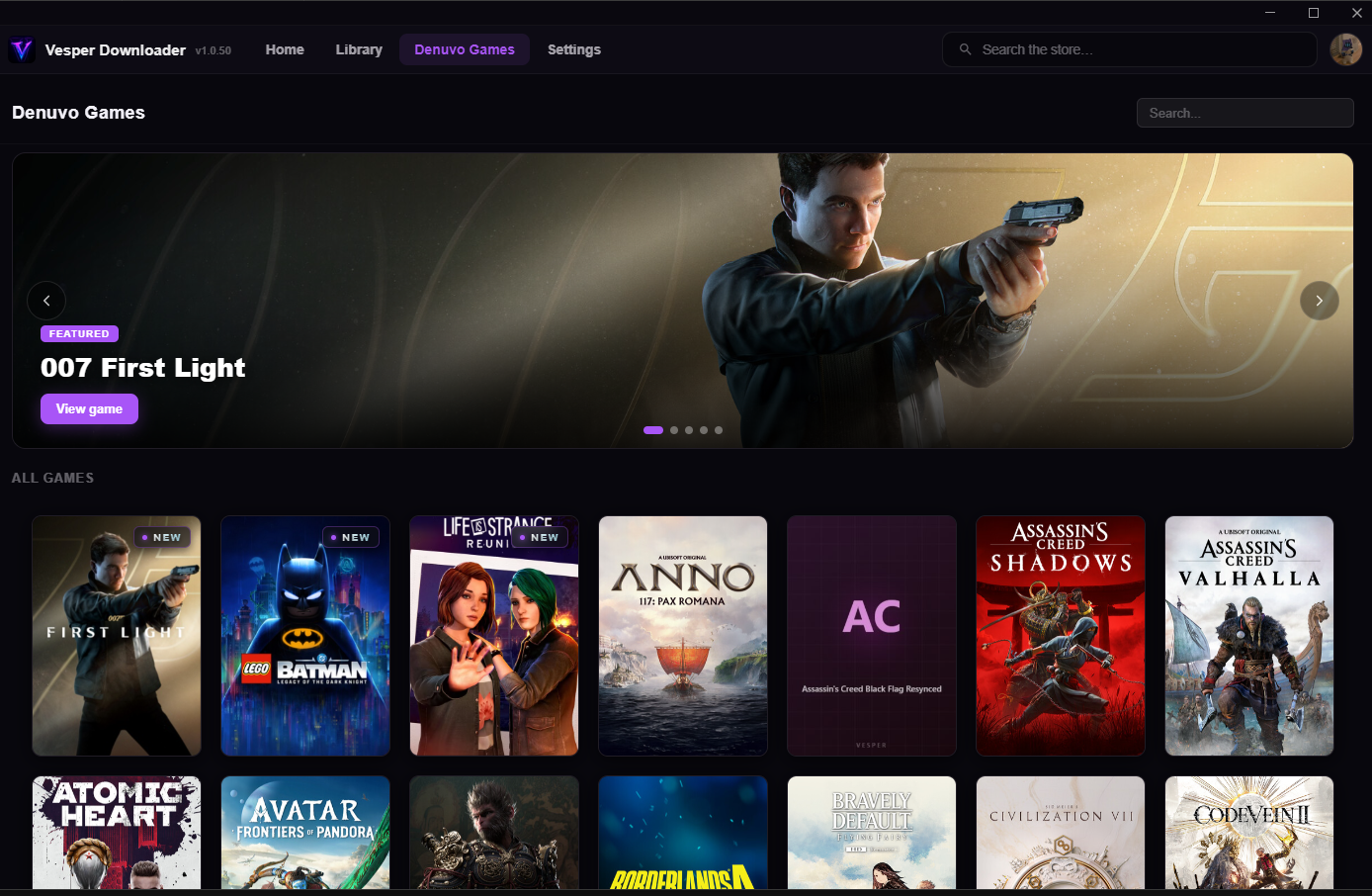 Vesper Downloader home