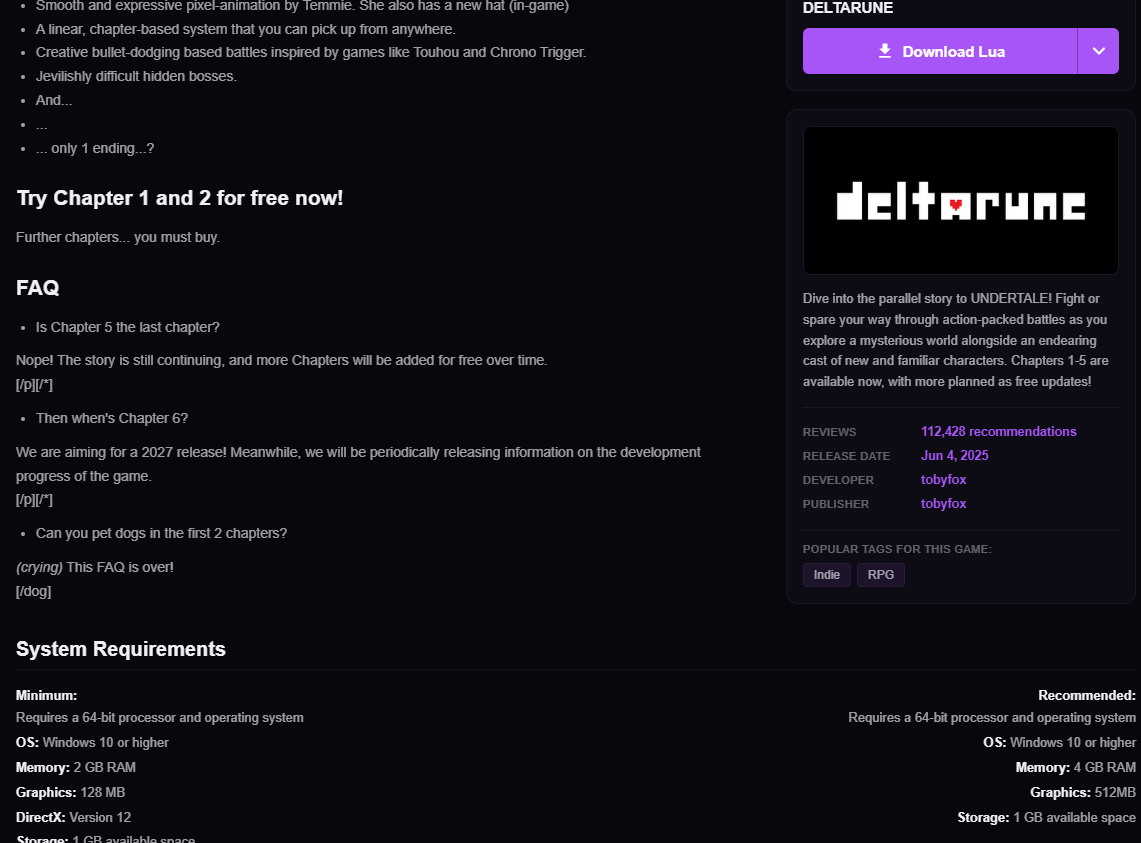 Store-quality game pages